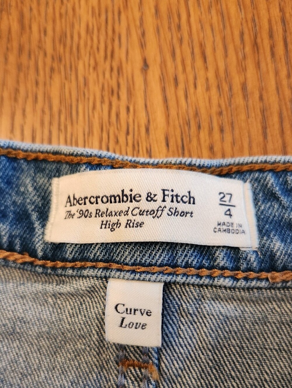 Abercrombie & Fitch 90s Relaxed Cut Off Short High Rise Curve Love Size 27/4 - Picture 4 of 7